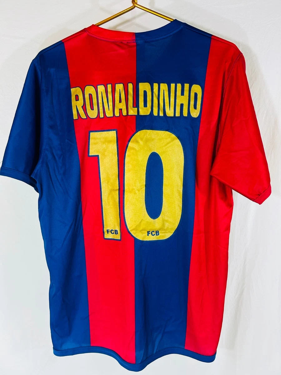 Ronaldinho Barcelona Trikot Maglia Maillot Camiseta Gr. L (Neu (gemäss
