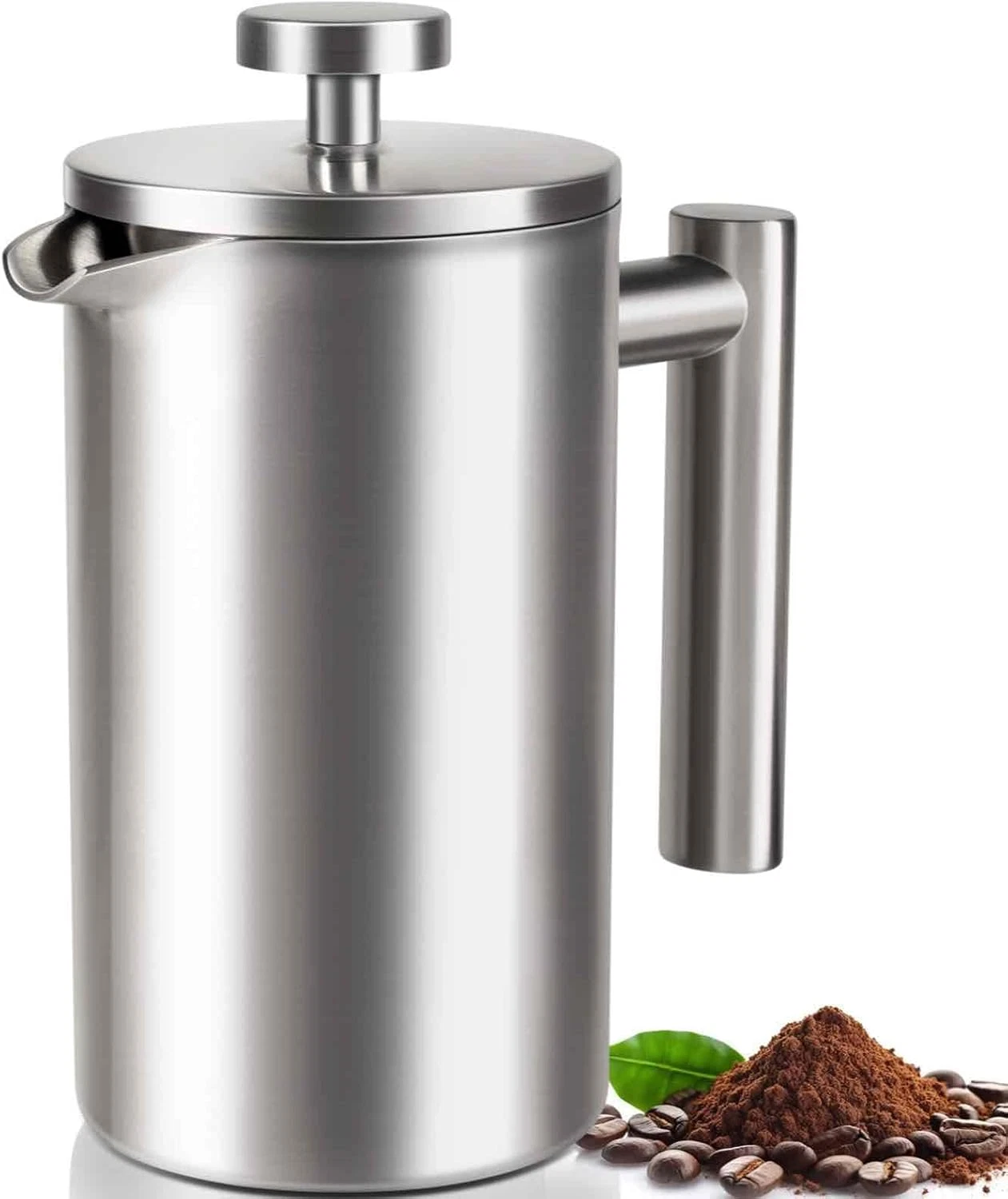 French Press 34 OZ, Durable Stainless Steel French Press Coffee Maker, Double-Wa