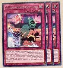 Yugioh! 3x Yummy Redemption JUSH-EN026 Rare 1st Ed NM