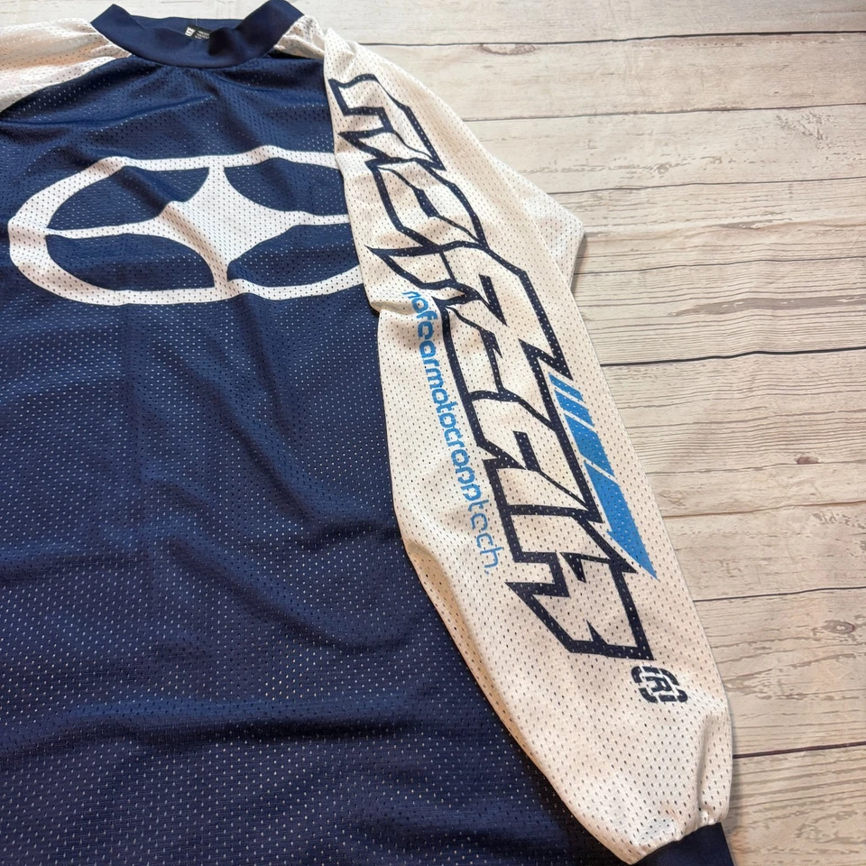 Vintage No Fear Motocross Jersey Racing Motorcycle Blue White Men's Size L - Image 4 of 4