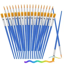 Small Paint Brushes Bulk 88 pcs Nylon Hair Flat Tip Round Acrylic Paint Brushes