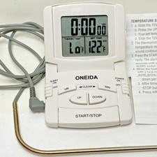 Oneida Digital Probe Oven Thermometer Timer White - Meat Cooking Probe - Tested