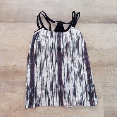 Athleta Double Up Tie Dye Medium M Active Workout Tank Built In Shelf Bra
