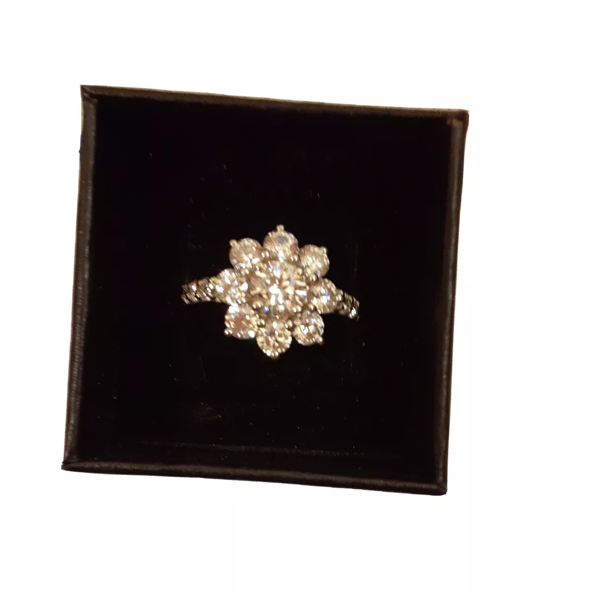 Size 7 Sterling Sunflower Ring Made With White Zirconia From