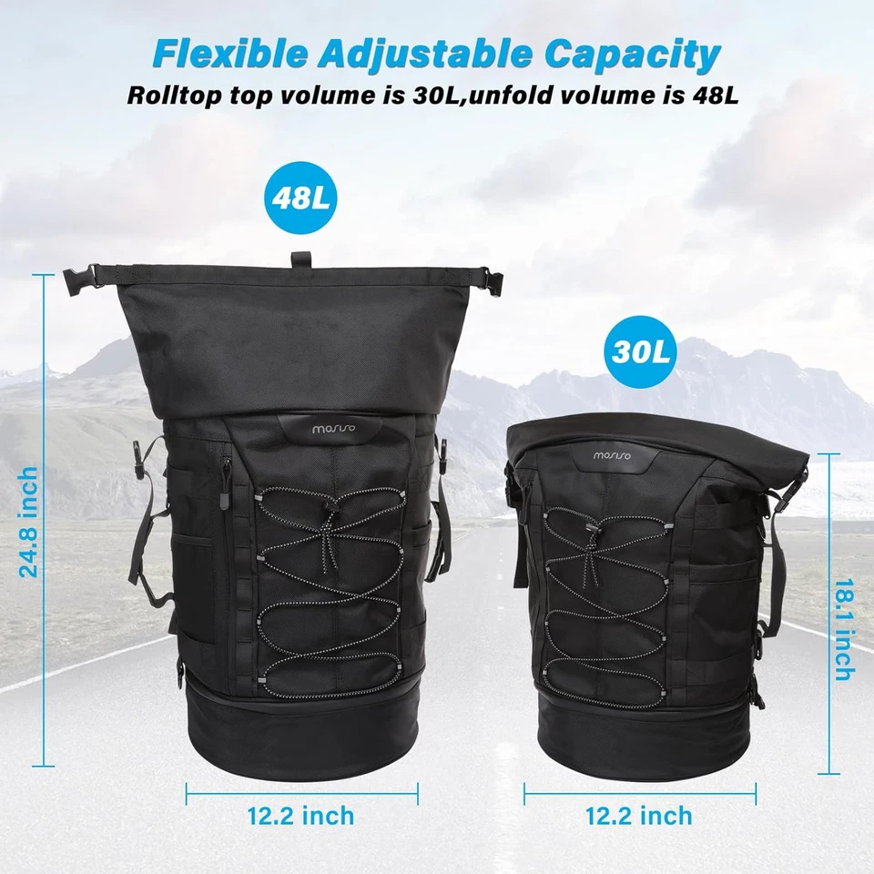 Bolsa de equipaje de viaje con respaldo de barra Sissy para motocicleta, gran capacidad para motocicleta Foto 3 de 4