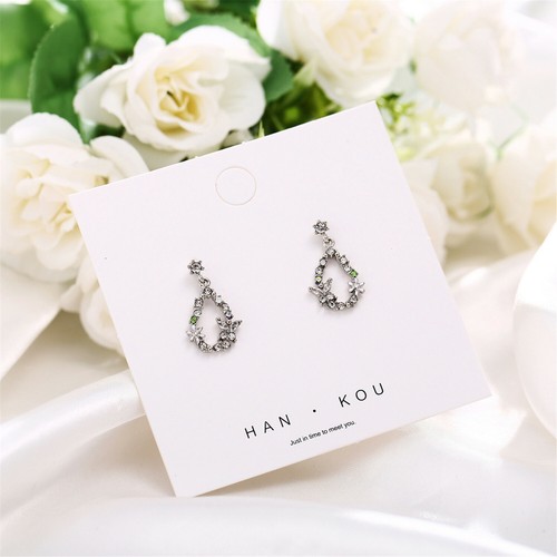 Assorted Crystal Flower Wreath Earrings Piercing Ear Studs Ear Hooks Jewelry - Picture 28 of 47