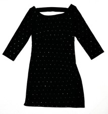 Express Sheath Dress Women’s XS Black Mini Stretch Zip Rhinestone