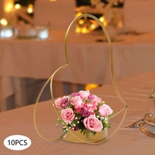 10 Pcs Gold  Metal Geometric Centerpiece Elegant Wedding Centerpieces for Tables