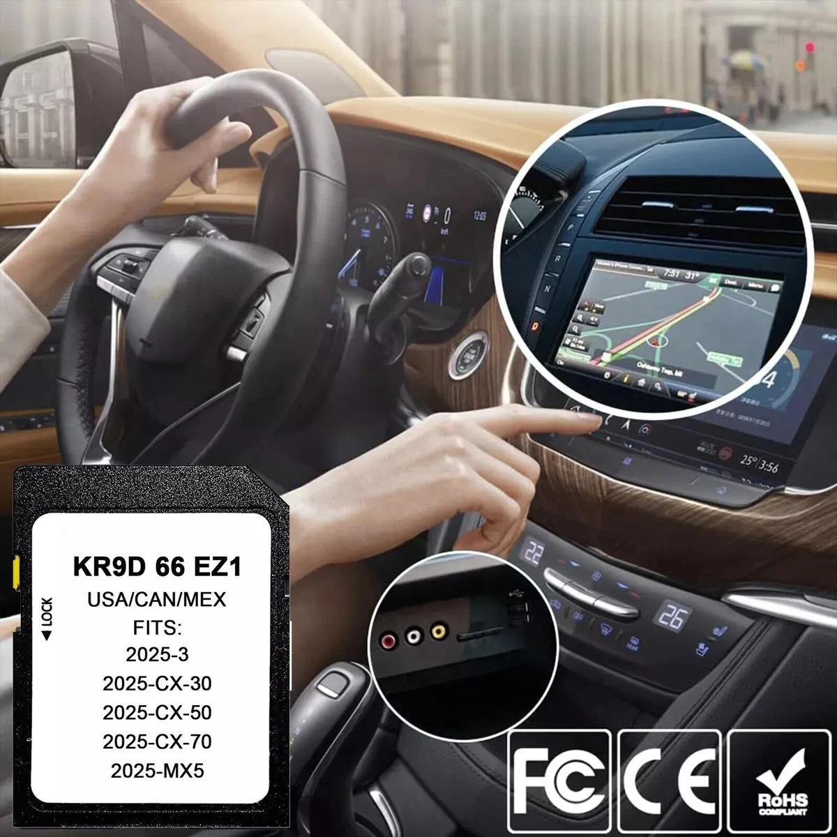 2025 Mazda 3, CX-30, CX-50, CX-70, MX5 GPS Navigation SD Card Map