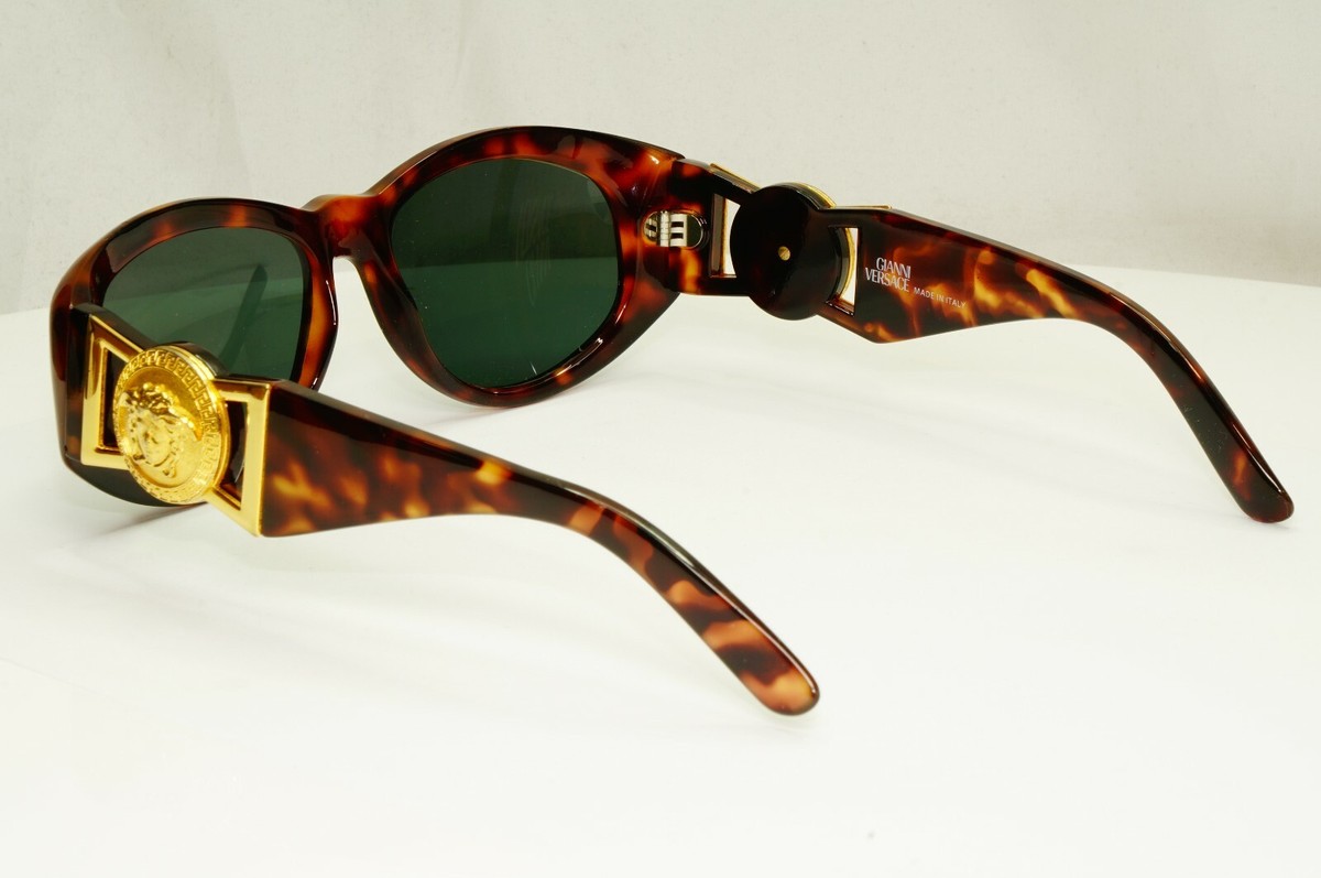 Gianni Versace Sunglasses 1996 Vintage Brown Gold Medusa 424 