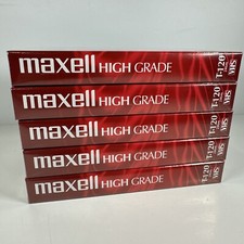 Lot of 5 Maxell High Grade 6 Hour T-120 VHS VCR Tapes Blank VHS Brand New Sealed