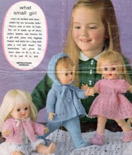 Knitting pattern copy 1781.  Dolls clothes outfits for 12, 14, 16" dolls.  3ply