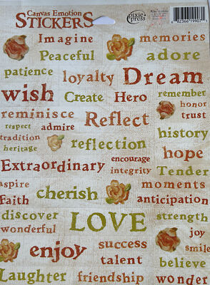 ROSE Canvas Emotion Stickers Pixie Press Sayings Words Journaling Phrases  Love