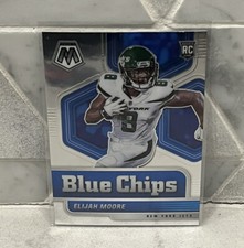 Elijah Moore 2021 Mosaic Football Blue Chips Rookie Card New York Jets