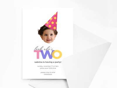 Personalisierte Kinder Foto Geburtstag Party Einladungen mit Umschlägen