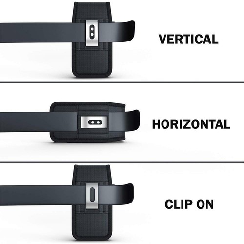 For OnePlus 7 Pro Case Cover Belt Clip Holster Rugged Nylon Vertical Pouch Black - Picture 6 of 8