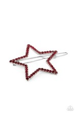 Paparazzi STELLAR STANDOUT red STAR hair clip 4TH OF JULY