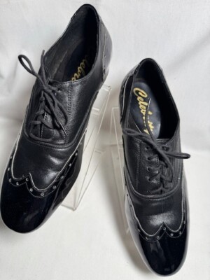ミッキー　2 MICKEY BLACK LEATHER W/BLACK PATENT TRIM BY CELEBRITY (10 MEDIUM