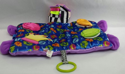 Manhattan Toy Zebra Activity Security Blanket Toy Purple Satin Alphabet sensory - Picture 3 of 3