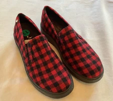 Earth Elements Abelia Loafers Red And Black Check Slip On Shoes Womens Size 7.5