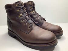 Chippewa Heavy Work Boots Soft Toe Brown Color USA Vibram Size 12D READ 26664
