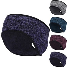 Women  s Ponytail Headband Ear Warmer Head Wrap Yoga Hair Band Running Sweatband