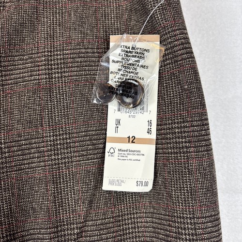 Neu mit Etikett Kasper Town & Country Damenhose 12 grau schwarz kariert hoher Bund gerades Bein - Bild 4 von 11