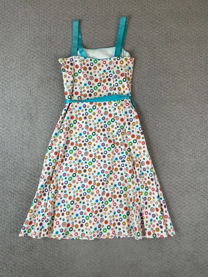 Vestido de Colección Spenser Jeremy Blanco Lunares Correa Alina Cuello Cuadrado Talla 4 Foto 2 de 4