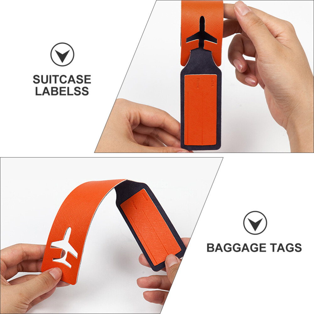 2 Pcs Travel Baggage Label Square Labels PU Luggage Tags Bags eBay