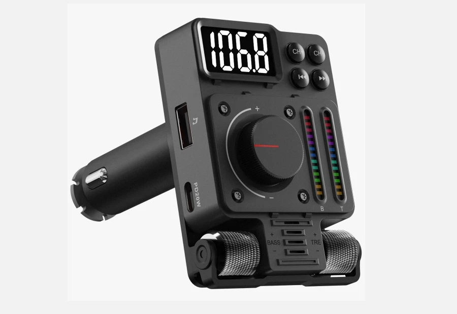 Adaptador de radio transmisor FM inalámbrico Bluetooth 5.3 puertos USB cargador rápido para automóvil ♨ Foto 2 de 4