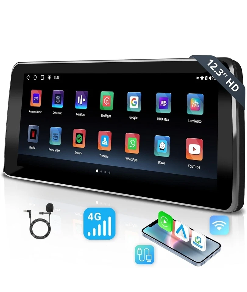 For BMW 5 Series NBT 12.3" Android/CarPlay Stereo ChatGPT AI 4G LTE Radio READ - Image 3 of 4