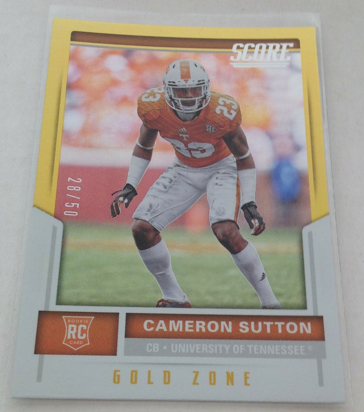2017 PANINI SCORE GOLD ZONE #372 CAMERON SUTTON ROOKIE CARD 28/50