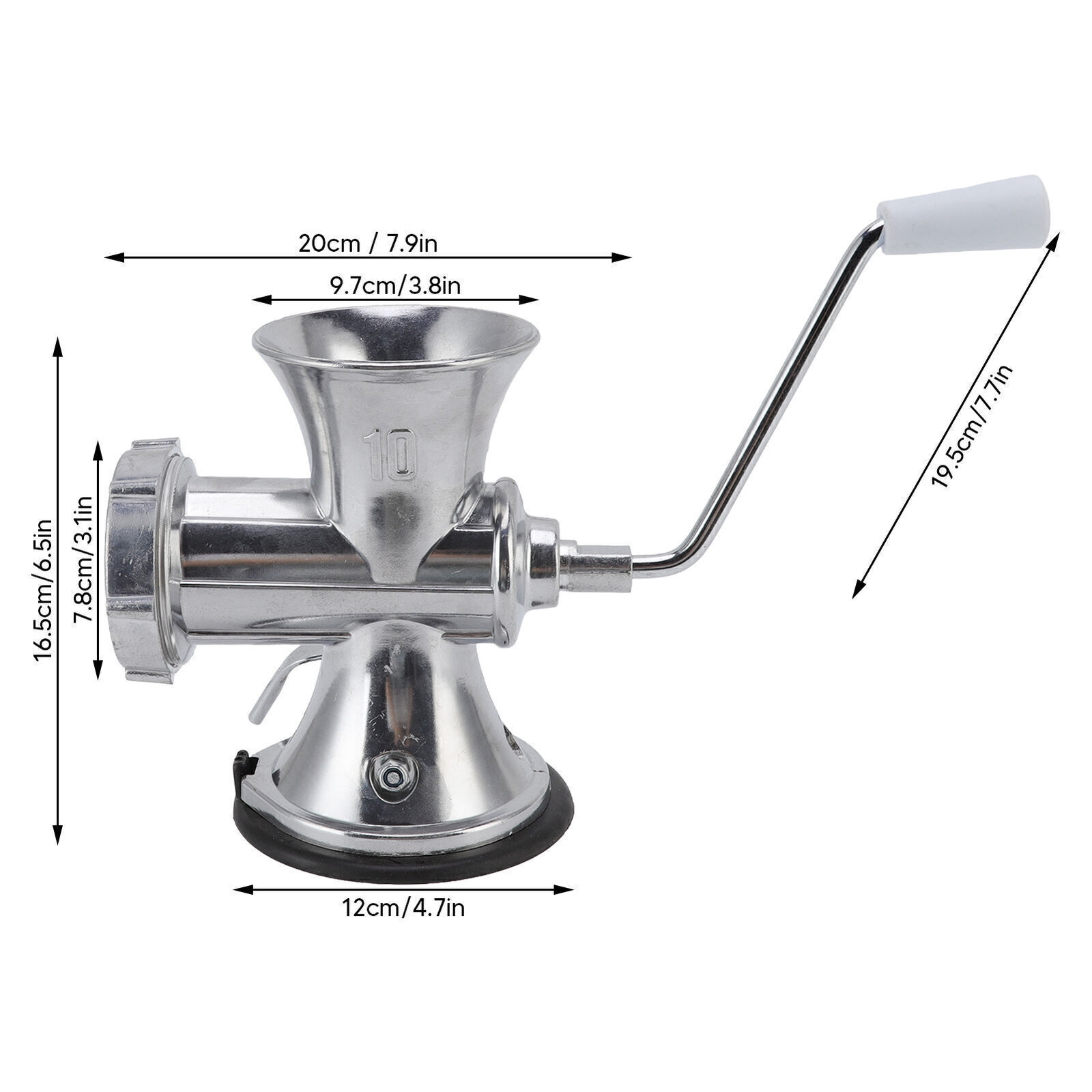 Manual Meat Grinder Silver Suction Cup Type Meat Mincing Machine Aluminum Alloy