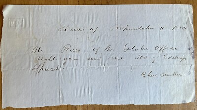 Wisconsin U.S. Senator & Western Pioneer Charles Durkee Autograph Letter
