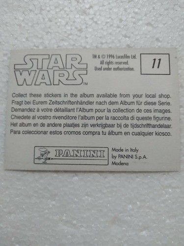 Unused 1996 Panini European Star Wars Album Sticker Luke & Obi #11 Free Shipping - Picture 2 of 2