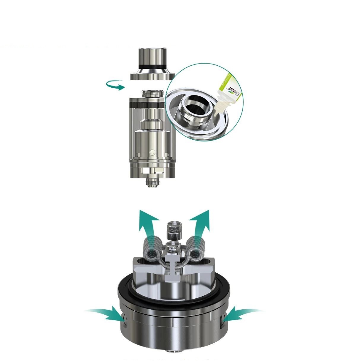 Eleaf Lemo 3 Atomizer RTA 4ml Verdampfer Atomizer Selbstwickler E ...