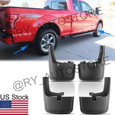 4x Splash Guards Mud Flaps With Wheel Lips For Ford F-150 F150 2015-2020 Pickup