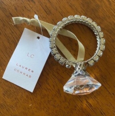 LC Lauren Conrad Silver Diamond Ring Ornament New with Tags