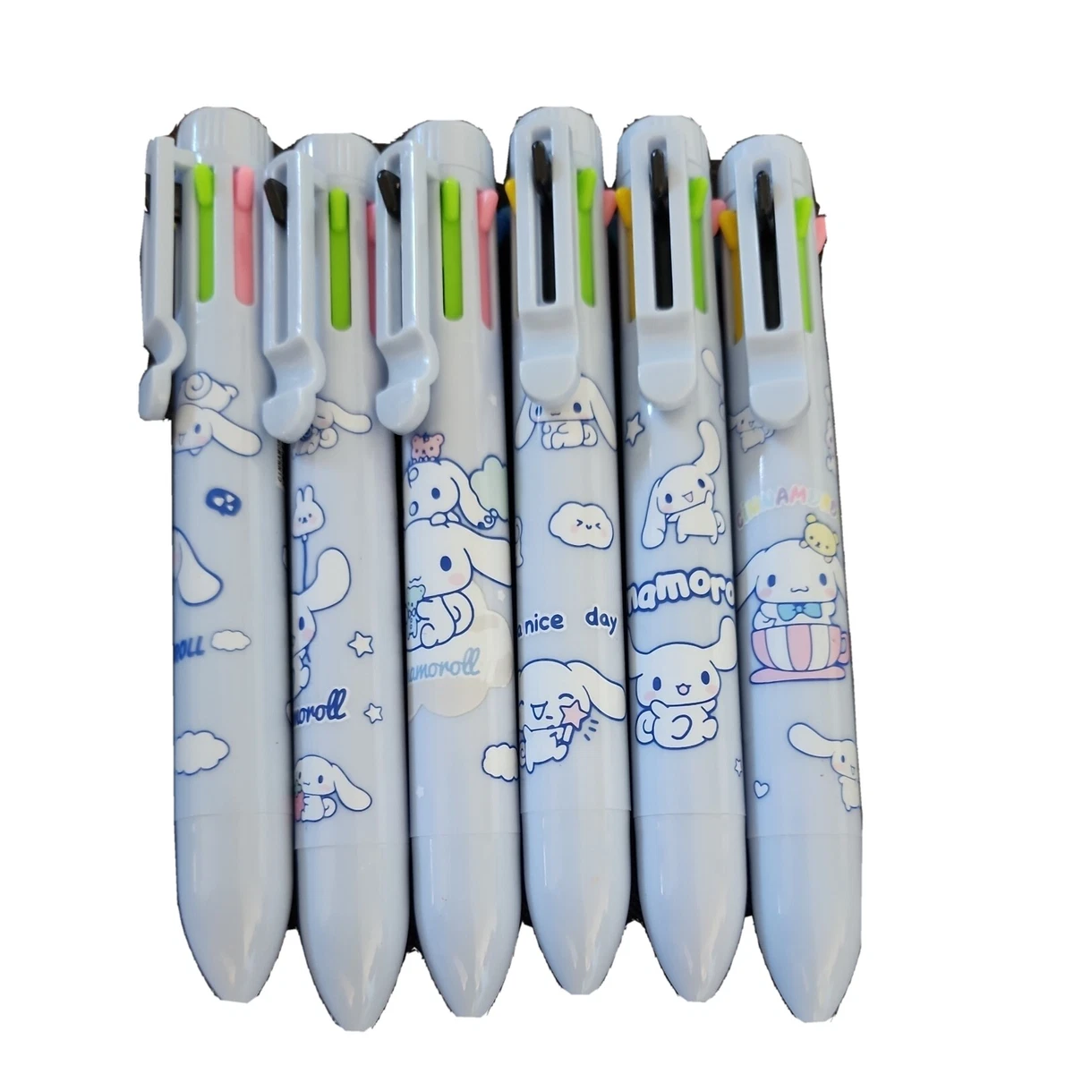 6) Kawaii Cute Cinnamoroll Multi Color Pen Retractable Ballpoint Pen  Writing🌸