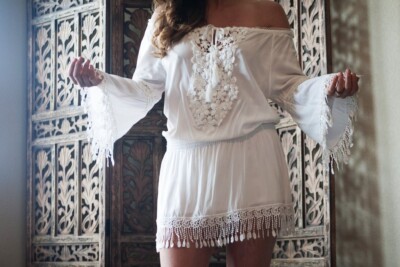boho mini dress australia REVERSE Australia Boho Festival White Fringe Mini Dress XS Extra Small NWT
