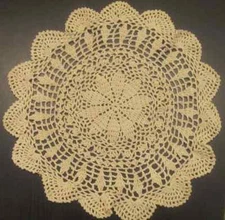 6 PCS 12" Round   Crochet Lace Doily COLOR BEIGE 100 % COTTON 