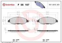 Brembo Bremsbelagsatz Scheibenbremse Prime P 56 107 FüR Nissan Pathfinder 4 R52