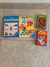 4x Vintage Ravensburger Spiele Quips, Lottino, Glückskäfer, Maus Domino