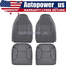 For 92-96 Ford Bronco Front Bottom Top Perforated Leather Seat Cover Gray