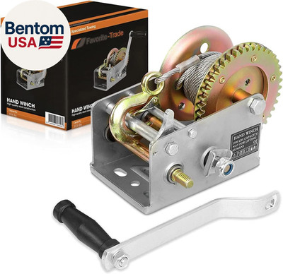 Trailer Winch   Durable Hand Crank   3500 Lbs Hand Winch with Cable - Boat Trail