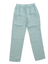 NWT Eileen Fisher High Waist Tapered Ankle Pants 100 Organic Linen Pool XXS 2,4