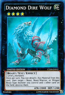 YuGiOh Diamond Dire Wolf CT10-EN012 Super Rare Englisch Good unl.