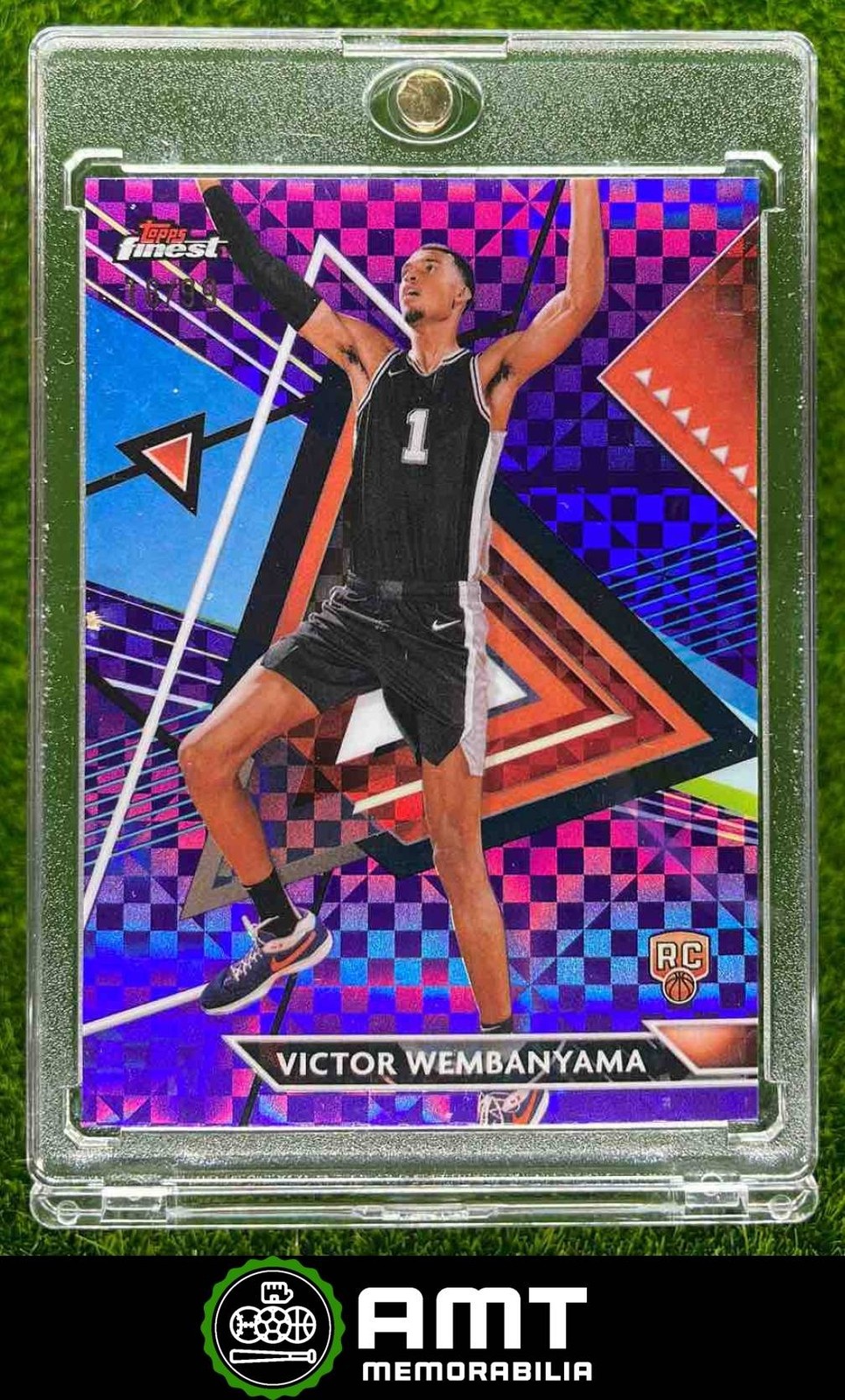 Victor Wembanyama 18/99 2023-24 Topps Finest RC Purple Checkerboard Spurs #197