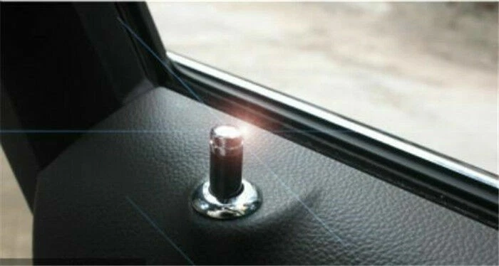 4X pinos de maçaneta de trava de porta interior de caminhão automático de fibra de carbono real + cobre 1cm x 3,2cm - Imagem 2 de 4