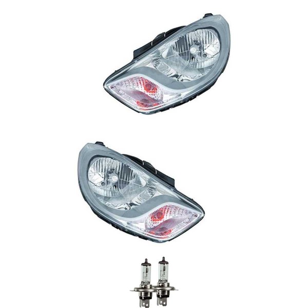Halogen Scheinwerfer Frontscheinwerfer Set H4 FüR Hyundai I10 Inklusive Lampen-image
